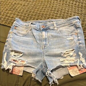American Eagle Outfitters Blue Jean Shorts Distressed Style.